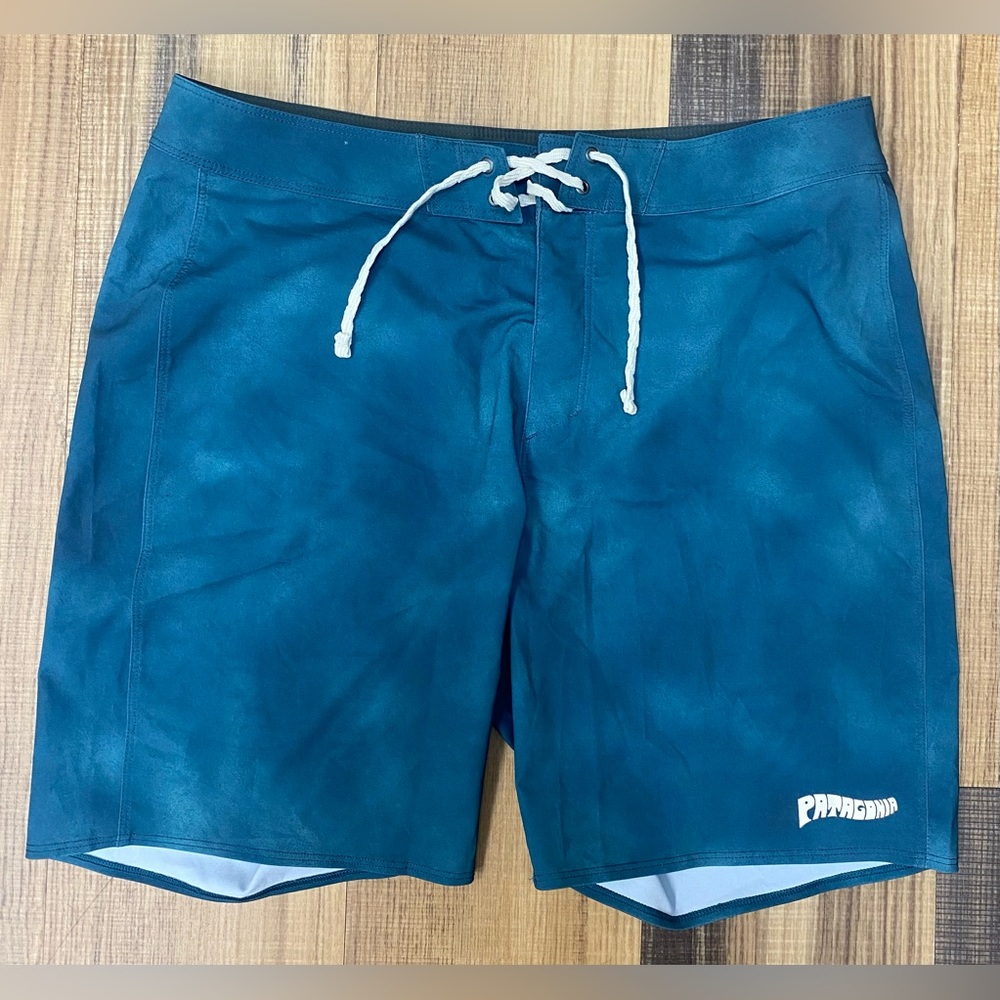 New Patagonia Men’s Hydropeak Hybrid BoardShorts Size 33 Tidal Teal Inseam 7”
